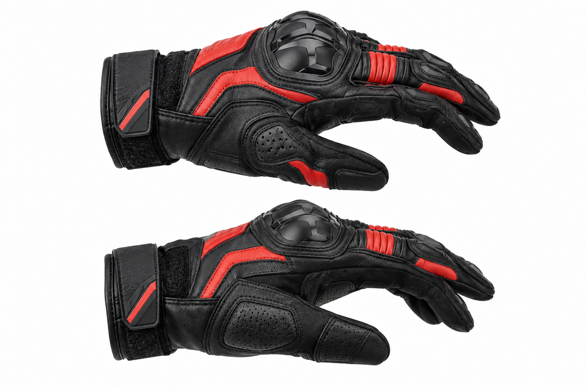 Short Cuff Sport Motorcycle Gloves - Cowhide