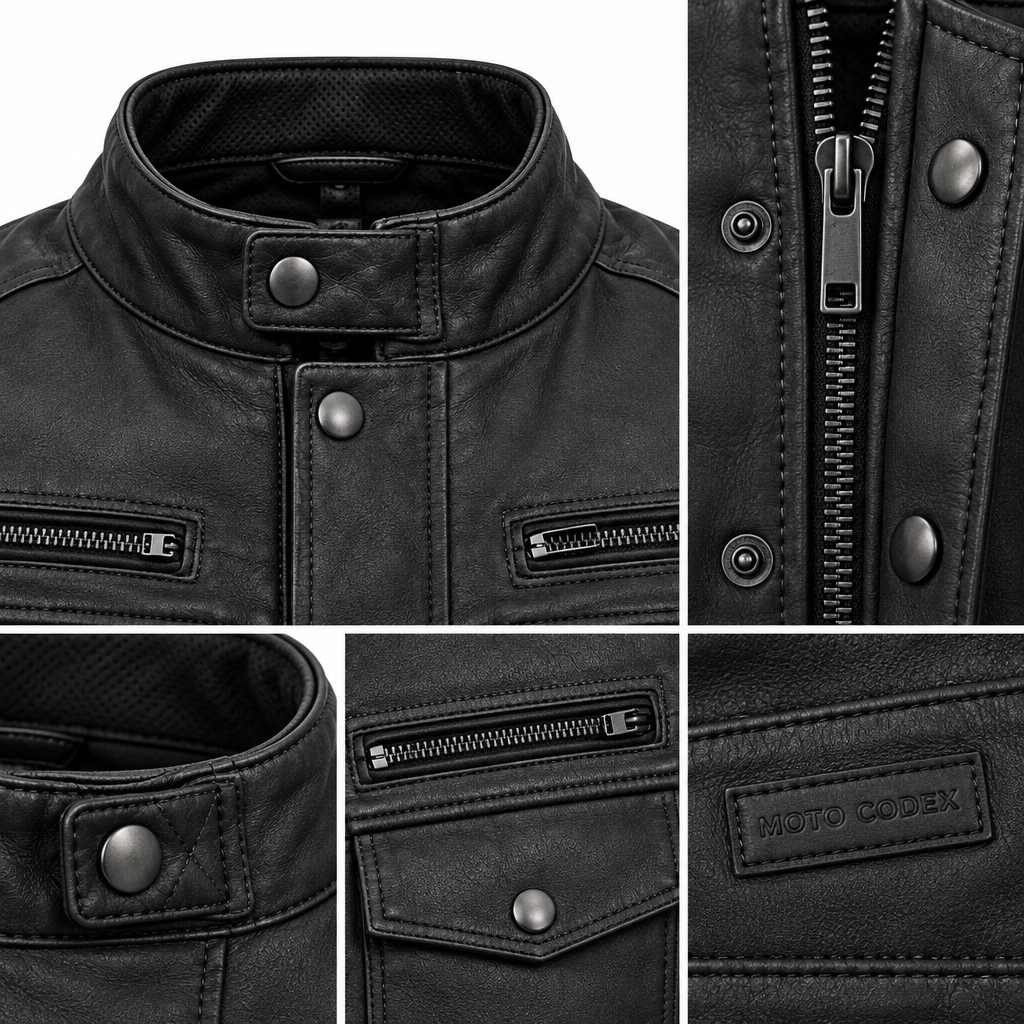 Cruiser Leather Motorcycle Jacket - Front Zip