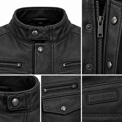 Cruiser Leather Motorcycle Jacket - Front Zip