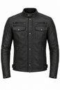 Cruiser Leather Motorcycle Jacket - Front Zip