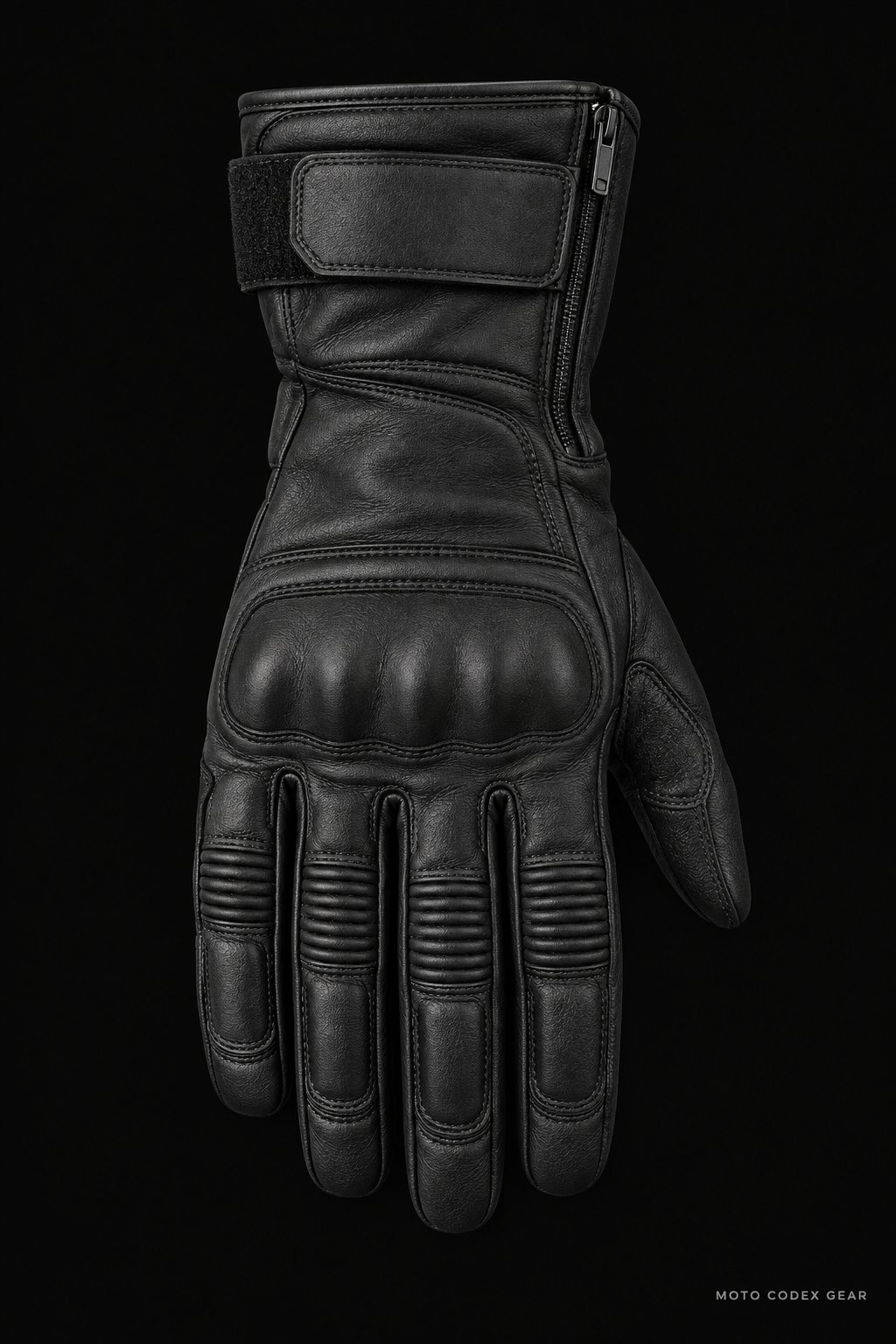 Touring Leather Motorcycle Glove – Front View