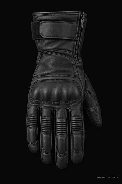 Touring Leather Motorcycle Glove – Front View
