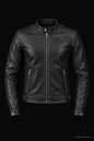 Café Racer Leather Motorcycle Jacket – Front View
