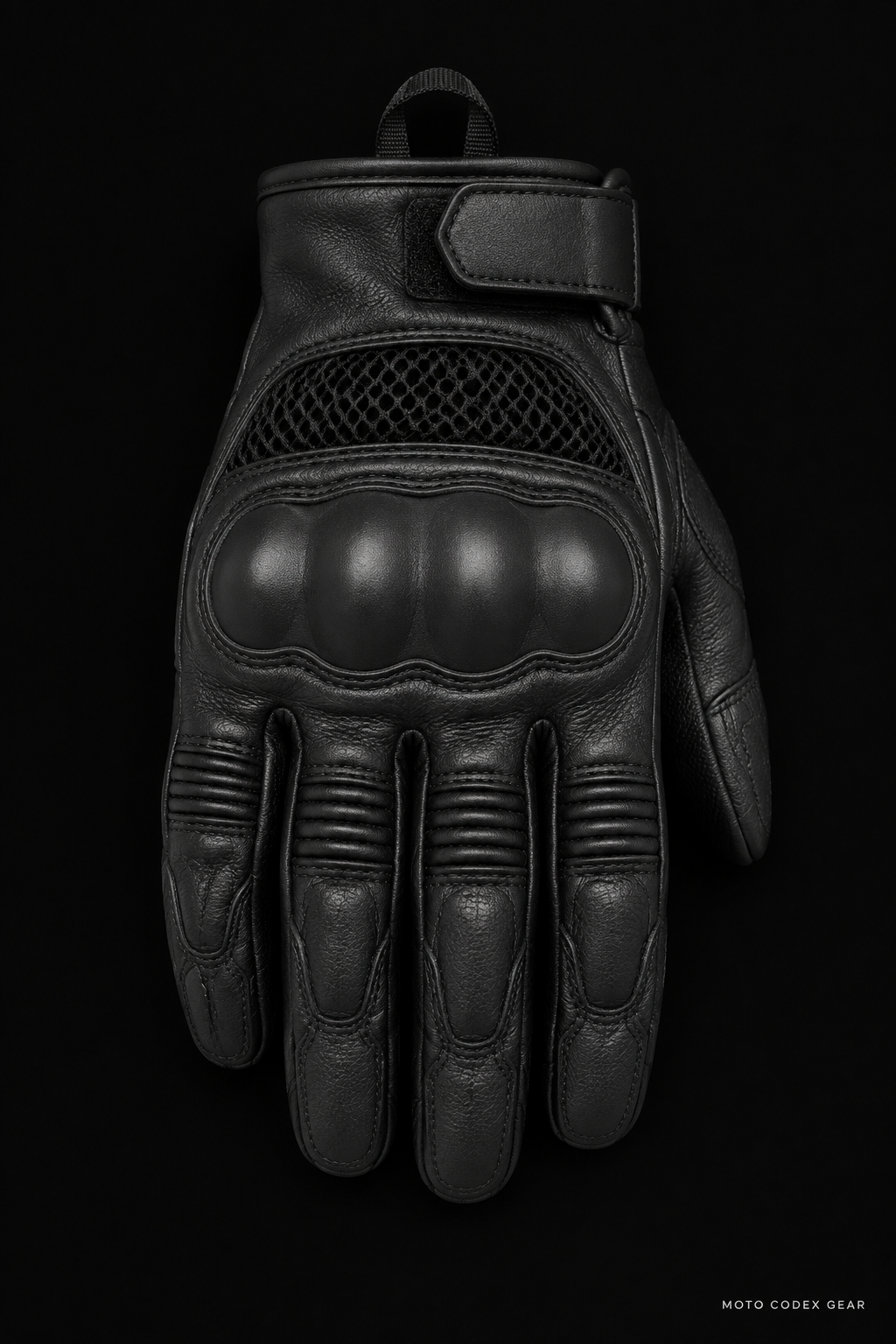 Short-Cuff Leather Riding Glove – Front View
