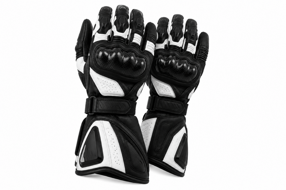 Racing Gauntlet Motorcycle Gloves - Cowhide