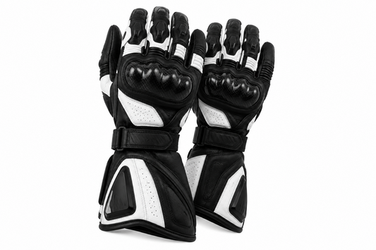 Racing Gauntlet Motorcycle Gloves - Cowhide