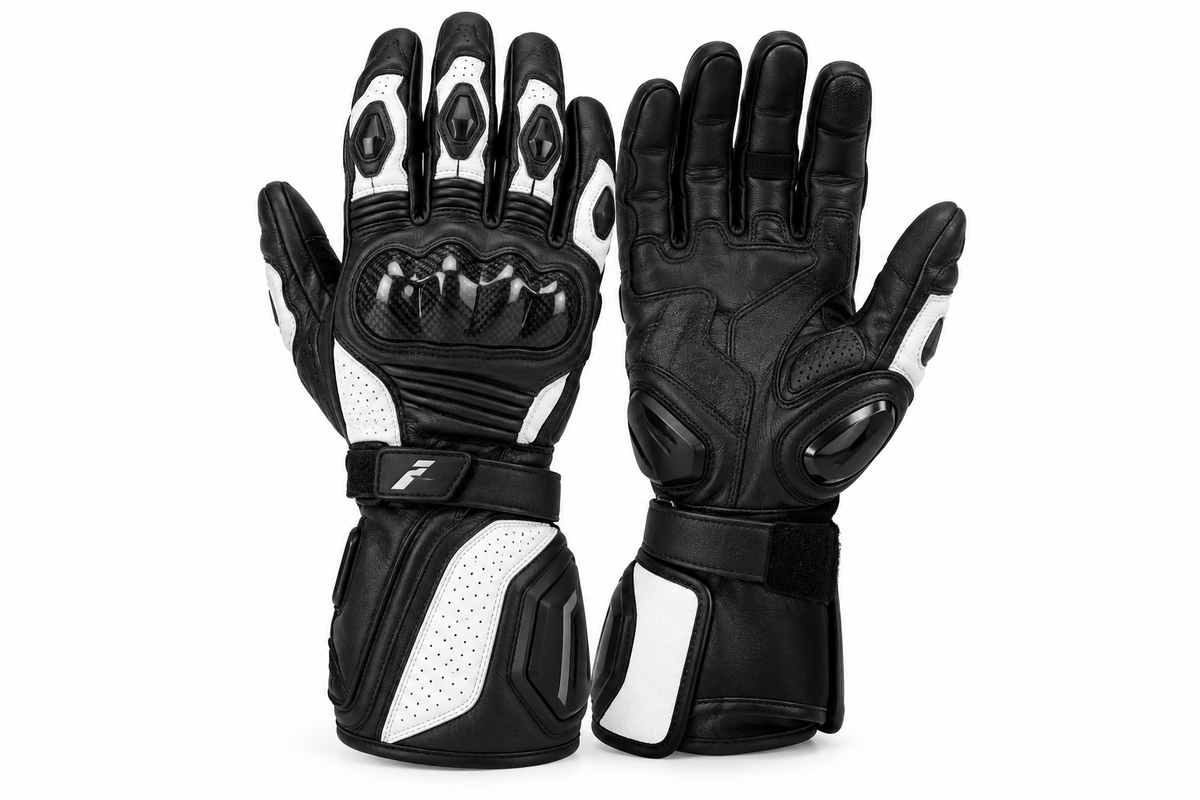 Racing Gauntlet Motorcycle Gloves - Cowhide