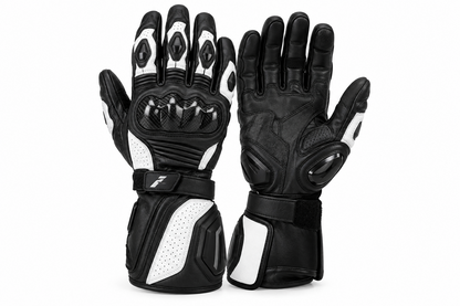 Racing Gauntlet Motorcycle Gloves - Cowhide