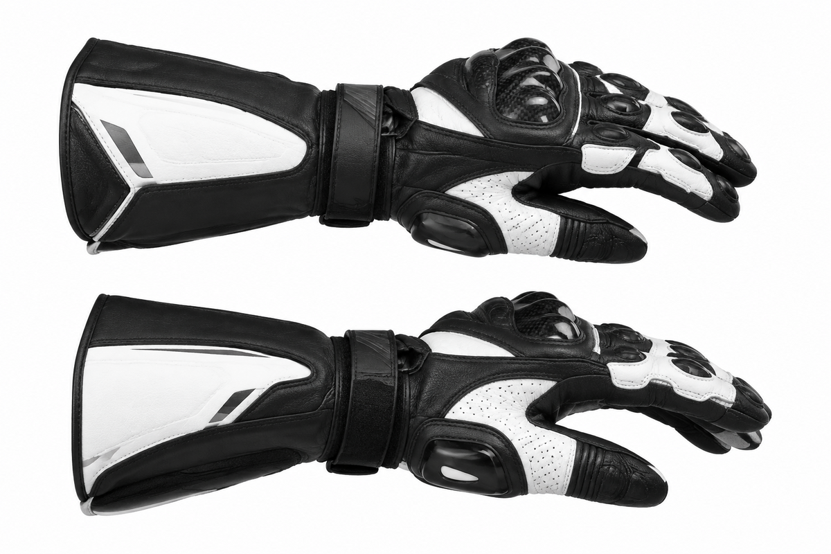 Racing Gauntlet Motorcycle Gloves - Cowhide