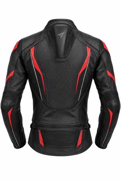Sport Perforated Leather Motorcycle Jacket - Summer