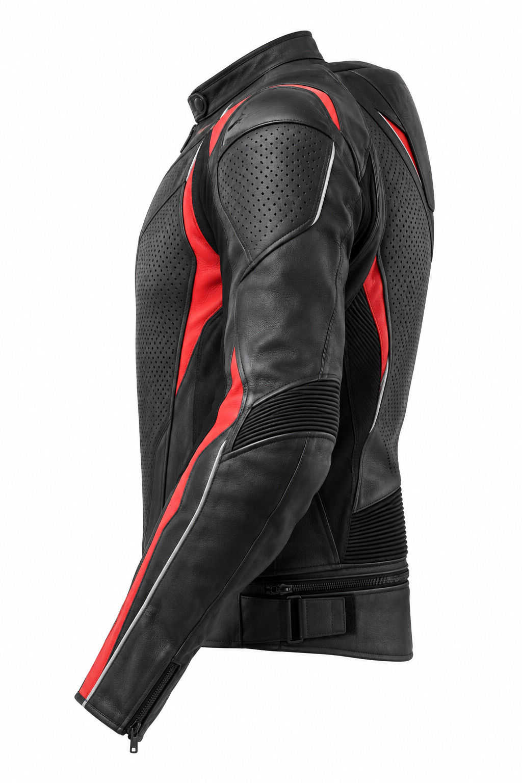 Sport Perforated Leather Motorcycle Jacket - Summer